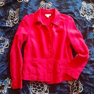 LINEN RASPBERRY JACKET! Charter Club Jacket P/S Raspberry ☆